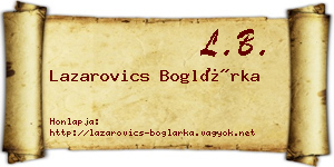 Lazarovics Boglárka névjegykártya